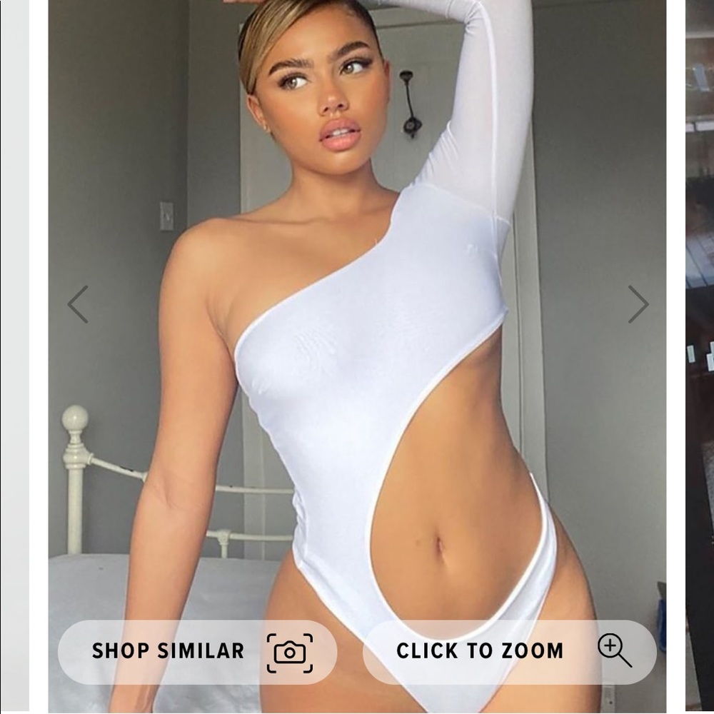 Cut you off long sleeve bodysuit- WHITE